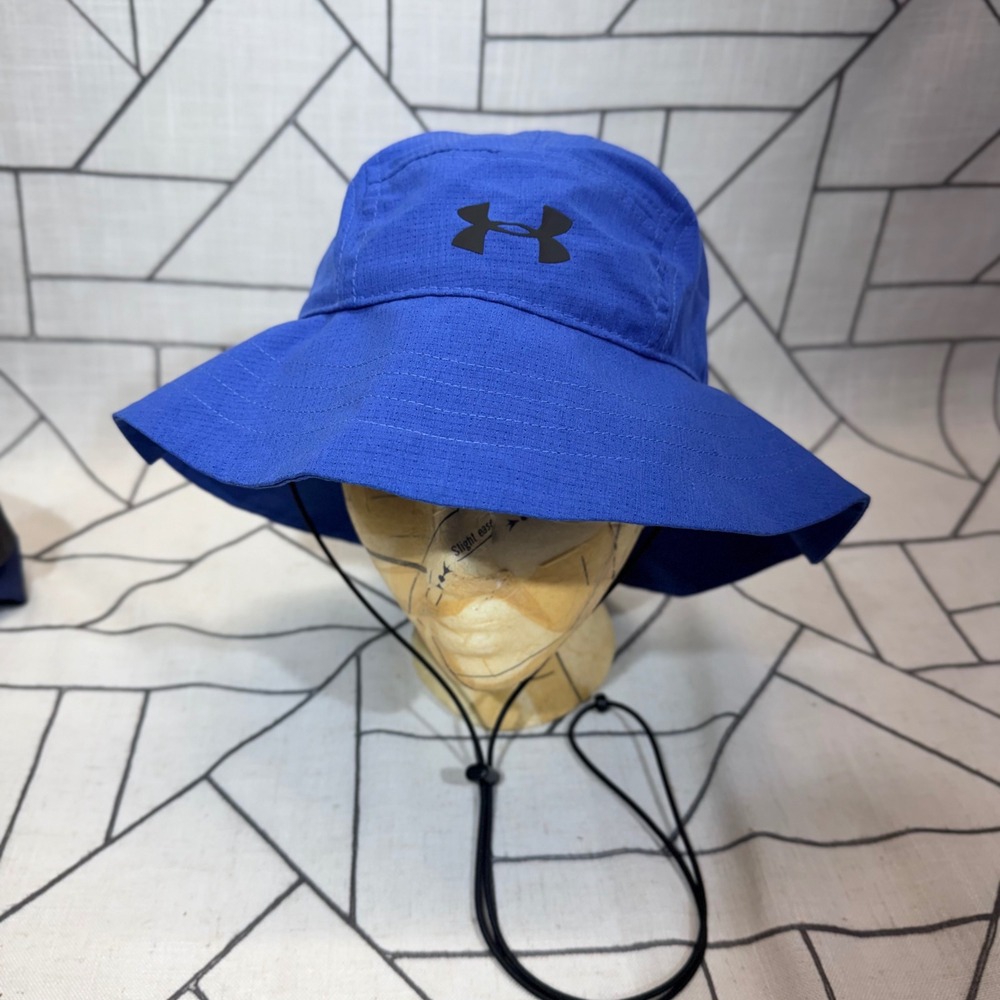 Under Armour Bucket Hat OSFA Blue Ripstop Adjustable Chin Strap Sun Hat